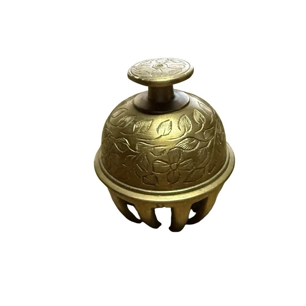 Vintage‎ Etched Brass Claw Prayer Bell For Meditation Yoga Decor